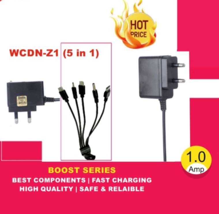 WCDN-Z1( 5 in 1) : 1.0 Amp Travel Charger